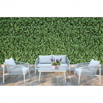 Salotto Mumbai 2 Posti Alluminio Grigio Chiaro 152x80h cm