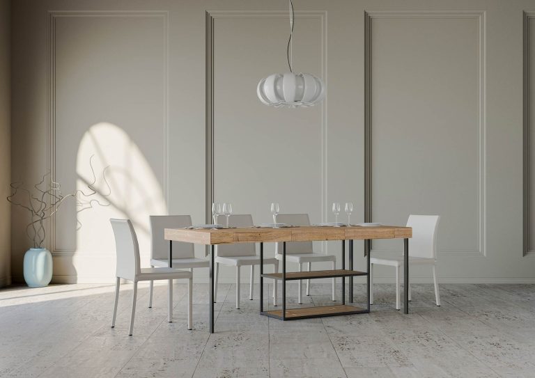 Consolle Estensibile Plano con Telaio Antracite e Allunghe Multiple