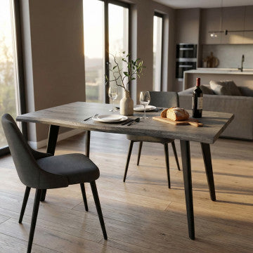 Tavolo struttura metallo piano MDF melaminico effetto legno 160x90 cm