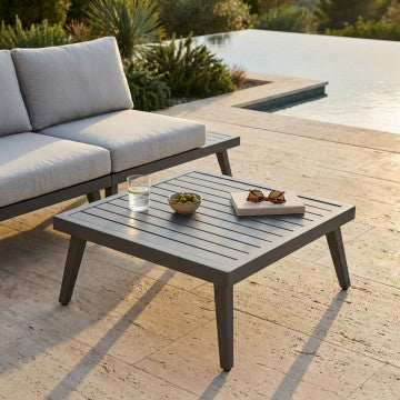 Tavolino modulare salotto struttura alluminio verniciato antracite 68x68x30