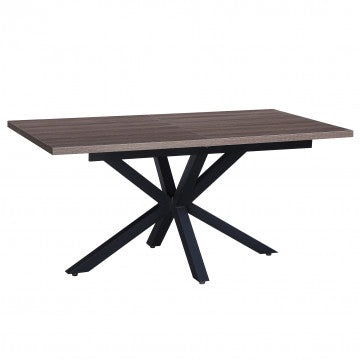 Tavolo allungabile piano melamina effetto cemento struttura metallo nero 160-200x90