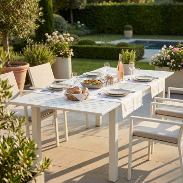 Tavolo allungabile alluminio 150/210x90 cm verniciato tortora
