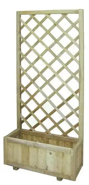 Fioriera con pannello in legno di pino impregnato 75x30x180 cm, ideale per piante rampicanti e decorazioni da giardino.