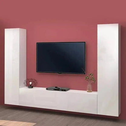Parete Attrezzata Sospesa Maruska Moderna Bianca - 180 x 30 x 40 cm Soggiorni Italy Web forniture   
