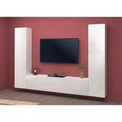 Parete Attrezzata Sospesa Maruska Moderna Bianca - 180 x 30 x 40 cm Soggiorni Italy Web forniture   