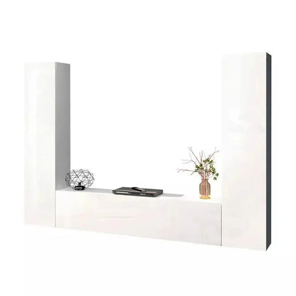 Parete Attrezzata Sospesa Maruska Moderna Bianca - 180 x 30 x 40 cm Soggiorni Italy Web forniture   