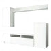 Parete Soggiorno Bridge Bianco e Bianco Lucido, Dimensioni: cm 207 x 34 x 170 h Pareti Attrezzate Hobby Shop Solution   