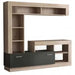 Parete Soggiorno Leonard Antracite e Quercia Chiaro - Dimensioni: cm 170 x 42 x 170 h Pareti Attrezzate Hobby Shop Solution   