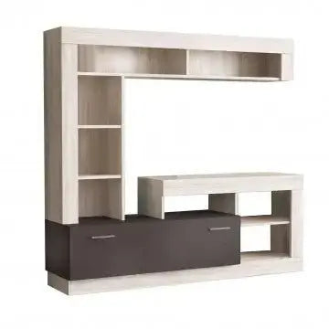 Parete Soggiorno Leonard Pino Chiaro e Grigio - Dimensioni: cm 170 x 42 x 170 h Pareti Attrezzate Hobby Shop Solution   