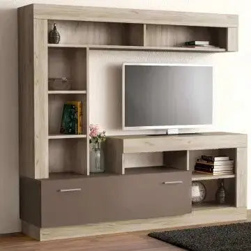 Parete Soggiorno Leonard Rovere e Taupe - Dimensioni: cm 170 x 42 x 170 h Pareti Attrezzate Hobby Shop Solution   