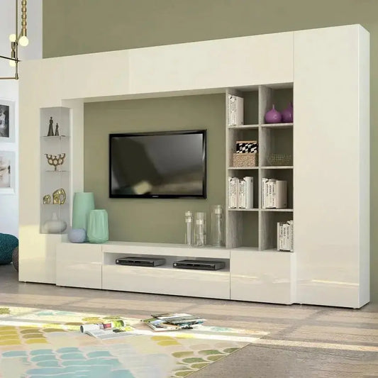 Parete Soggiorno Egypt: Bianco Lucido - Cemento Mobili Italy Web forniture   