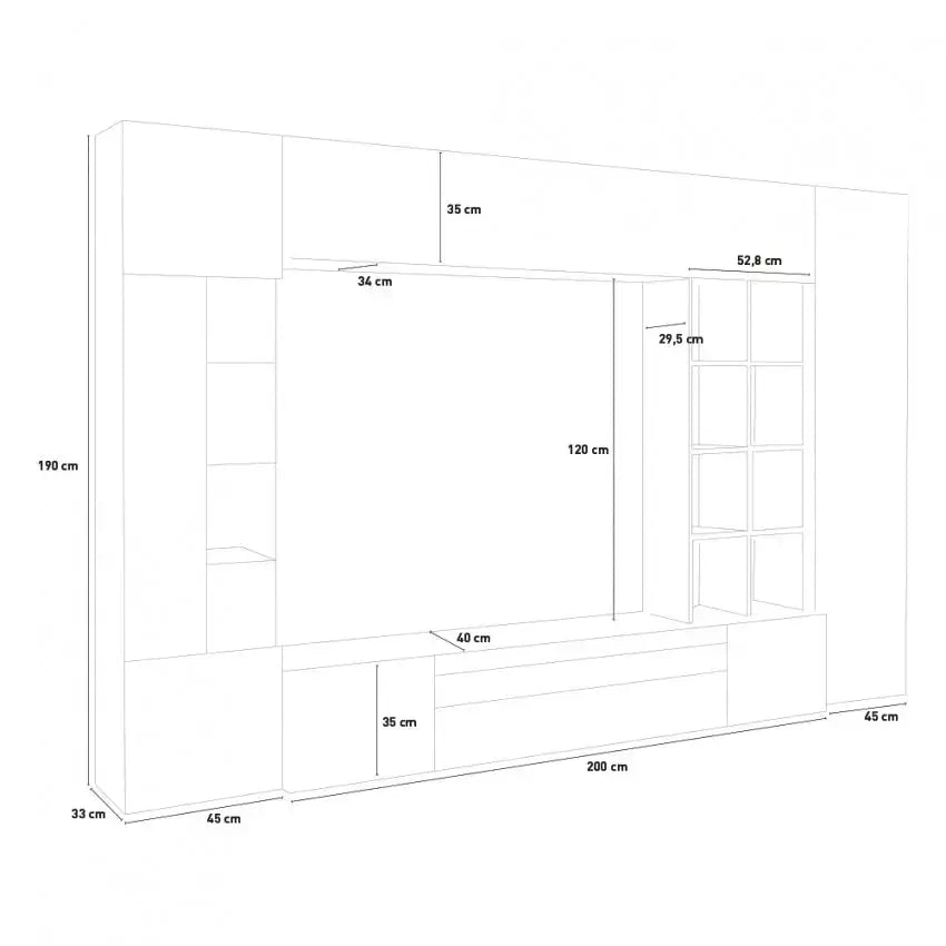 Parete Soggiorno Egypt: Bianco Lucido - Cemento Mobili Italy Web forniture   