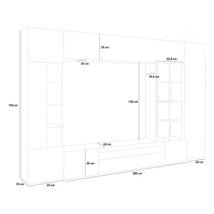 Parete Soggiorno Egypt: Bianco Lucido - Cemento Mobili Italy Web forniture   
