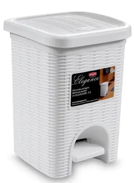 Pattumiera bagno elegange da 6 litri Pattumiera STEFANPLAST BIANCO  