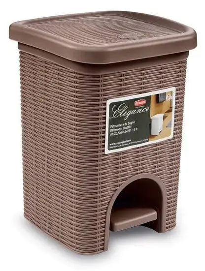 Pattumiera bagno elegange da 6 litri Pattumiera STEFANPLAST TORTORA  