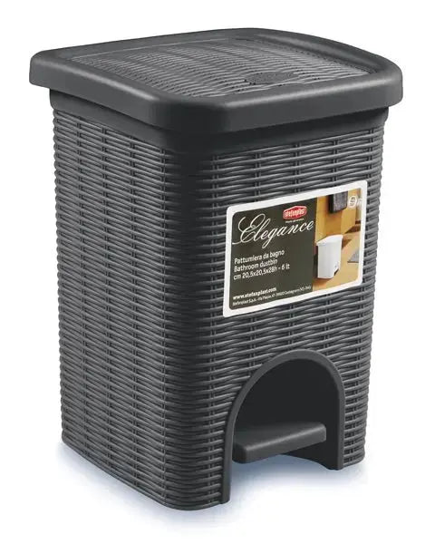Pattumiera bagno elegange da 6 litri Pattumiera STEFANPLAST GRIGIO  