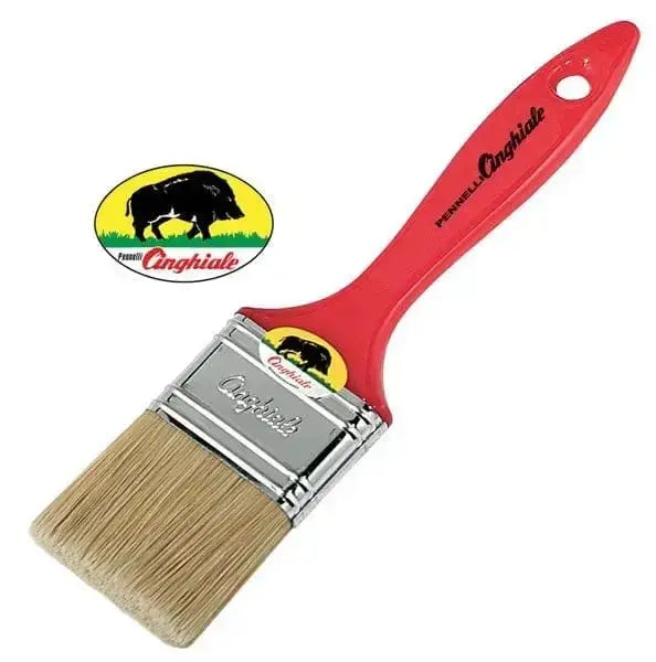 Pennellessa setola bionda Cinghiale S.529 con manico rosso in plastica e ghiera nichelata, ideale per pittura e fai da te. Disponibile in diverse misure su Hobby Shop Solution.