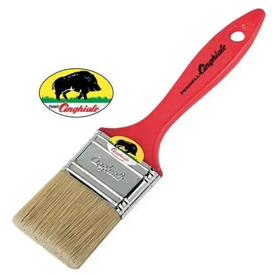 Pennellessa setola bionda Cinghiale S.529 con manico rosso in plastica e ghiera nichelata, ideale per pittura e fai da te. Disponibile in diverse misure su Hobby Shop Solution.