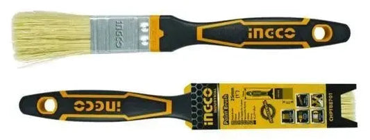 Pennelli setola bionda Ingco diverse misure con manico ergonomico soft-touch, ideali per pittura precisa e finitura professionale.