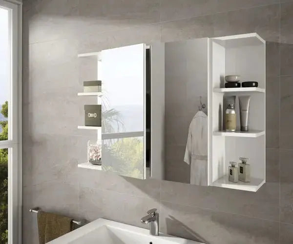 Pensile Angolare con Ripiani Bianco cm.20x21x65h Set di mobili per bagno FORES   