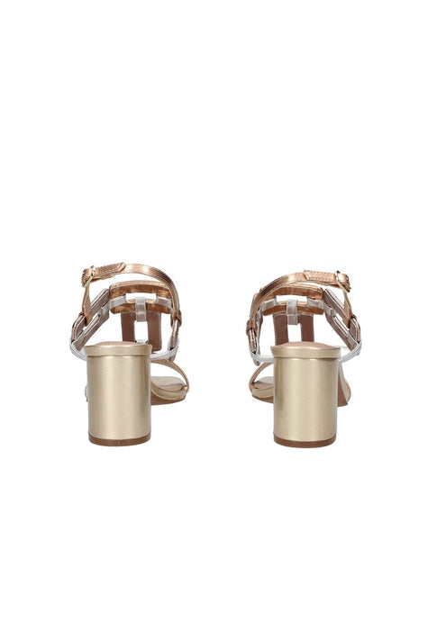 Sandalo Donna Como 812 EXE In Ecopelle Con Chiusura A Cinturino Sottopiede In Pelle Imbottito Fondo In Gomma Tacco 8 Cm