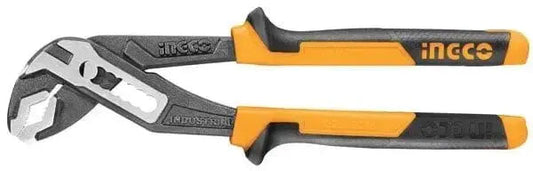 Pinza regolabile 250mm Ingco in acciaio cromo-vanadio con finitura nera lucida e impugnatura bicolore antiscivolo. Ideale per lavori di ferramenta.