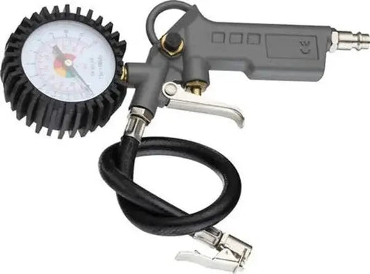 Pistola gonfiaggio con manometro A.R. con attacco rapido EU, ideale per compressori e accessori aria compressa. Modello PIST. GONF. C/MANOMETRO A.R.