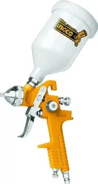 Pistola per gonfiaggio con manometro Ingco in confezione blister, corpo giallo con manometro integrato per pressione fino a 174 PSI.