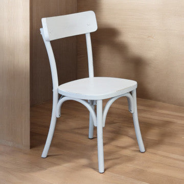 Sedia in polipropilene bianco, dimensioni 45x42x87 cm, peso 5,3 kg
