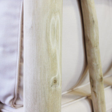 Divano 2 posti in teak con cuscini in poliestere 131,5x92x77 cm