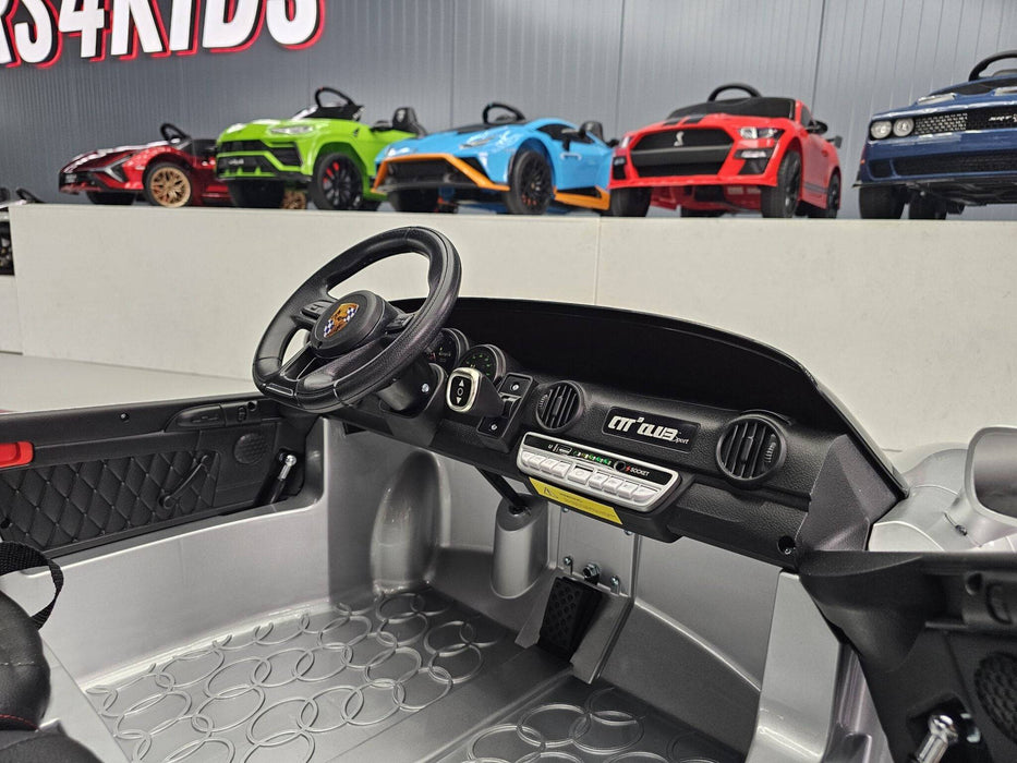 Auto Elettrica per Bambini Porsche RUF 24 V – 2 Posti – Argento Metallizzato