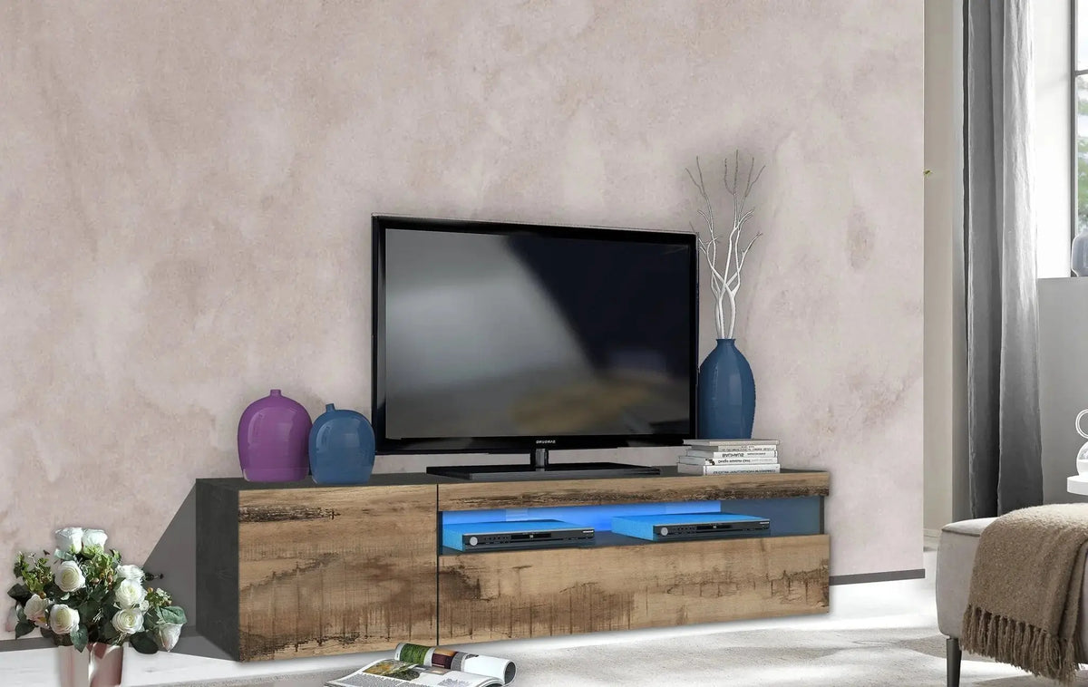 Porta TV con 1 anta + anta ribalta per DAIQUIRI ardesia e acero pereira Porta tv Italy Web forniture   