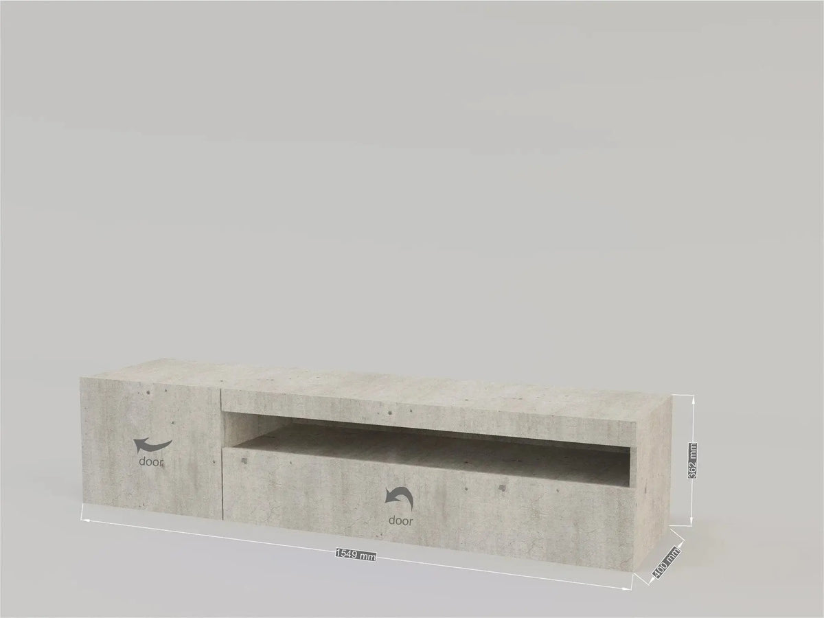 Porta TV con 1 anta + anta ribalta in stile DAIQUIRI cemento Porta tv Italy Web forniture   