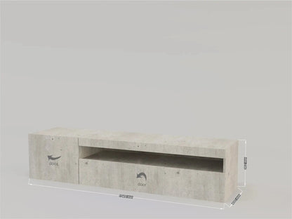Porta TV con 1 anta + anta ribalta in stile DAIQUIRI cemento Porta tv Italy Web forniture   