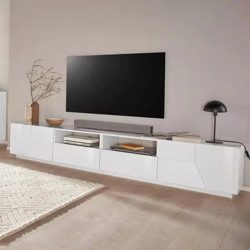 Porta TV in Bianco Laccato Alien Lowboard 260 x 43 x 46 cm Porta tv Italy Web forniture   