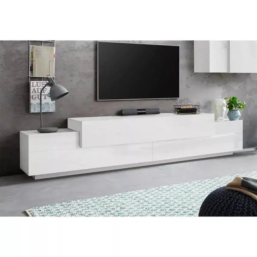 Porta TV CORO Bianco Laccato 240cm 240 x 45 x 51,6 cm Porta tv Italy Web forniture   