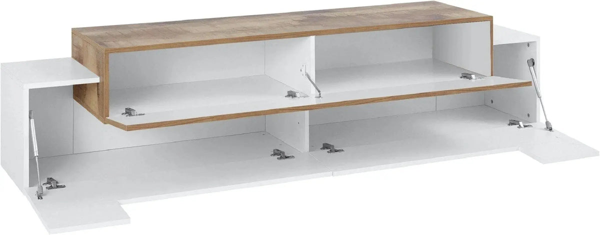 Porta TV moderno CORO 200 bianco lucido - acero pereira Porta tv Italy Web forniture   