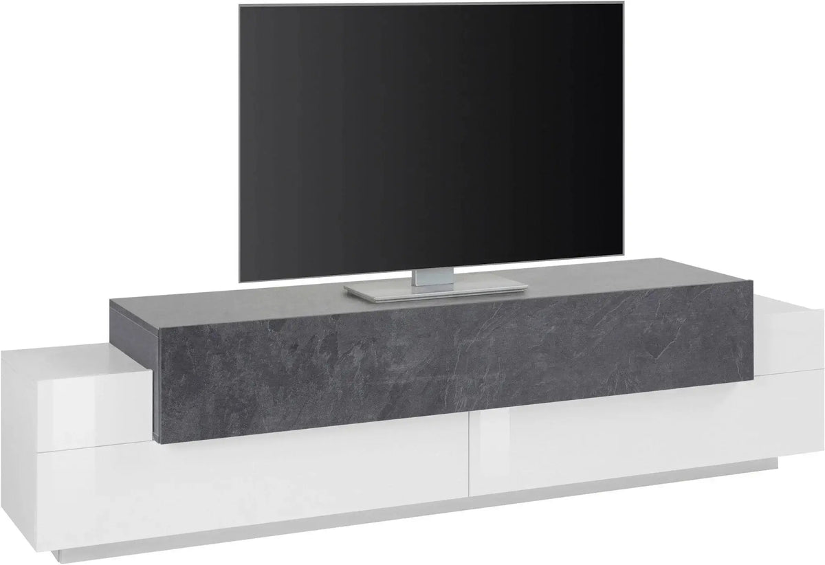 Porta TV Moderno CORO 200 Bianco Lucido - Report Porta tv Italy Web forniture   