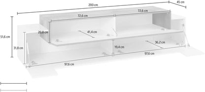 Porta TV Moderno CORO 200 Bianco Lucido - Report Porta tv Italy Web forniture   