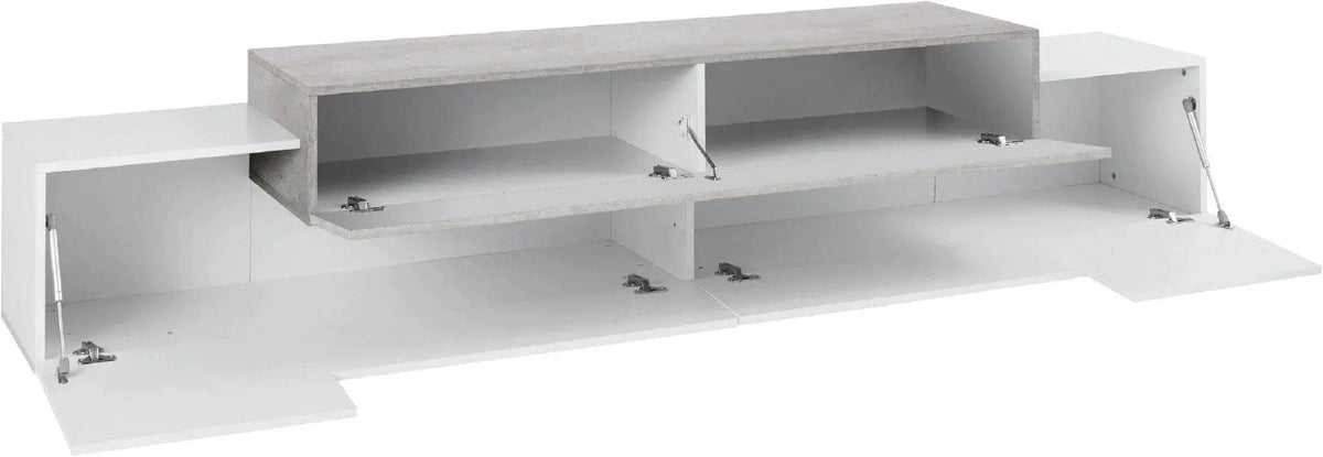 Porta TV moderno CORO 240 bianco lucido - acero pereira Porta tv Italy Web forniture   