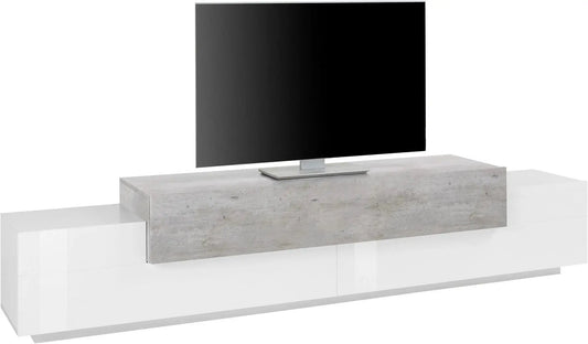 Porta TV moderno CORO 240 bianco lucido - cemento Porta tv Italy Web forniture   