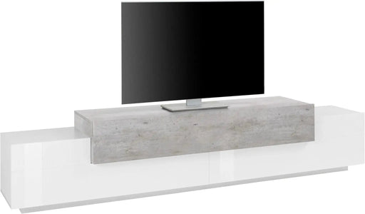 Porta TV moderno CORO 240 bianco lucido - cemento Porta tv Italy Web forniture   