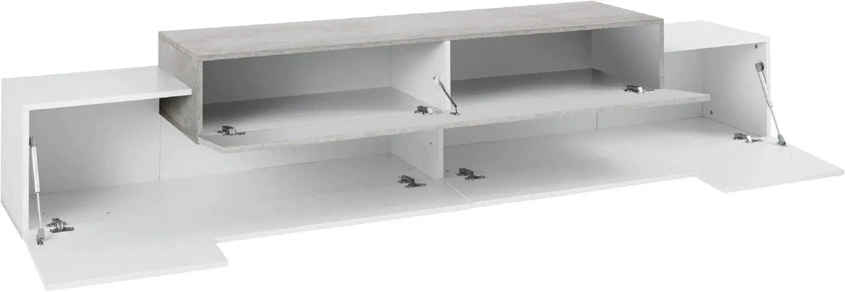 Porta TV moderno CORO 240 bianco lucido - cemento Porta tv Italy Web forniture   