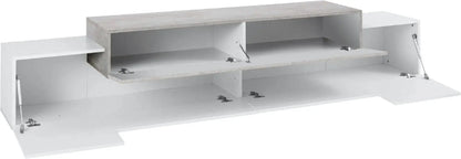 Porta TV moderno CORO 240 bianco lucido - cemento Porta tv Italy Web forniture   