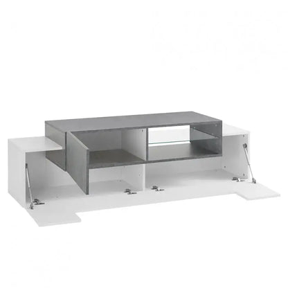 Porta TV Moderno NEW CORO con 2+1 ante battenti, ripiano in vetro bianco ardesia Porta tv Italy Web forniture   