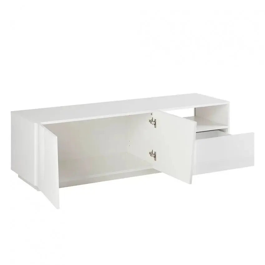 Porta TV Vega moderno con 2 ante battente e 1 cassetto - Bianco lucido Porta tv Italy Web forniture   