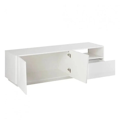 Porta TV Vega moderno con 2 ante battente e 1 cassetto - Bianco lucido Porta tv Italy Web forniture   