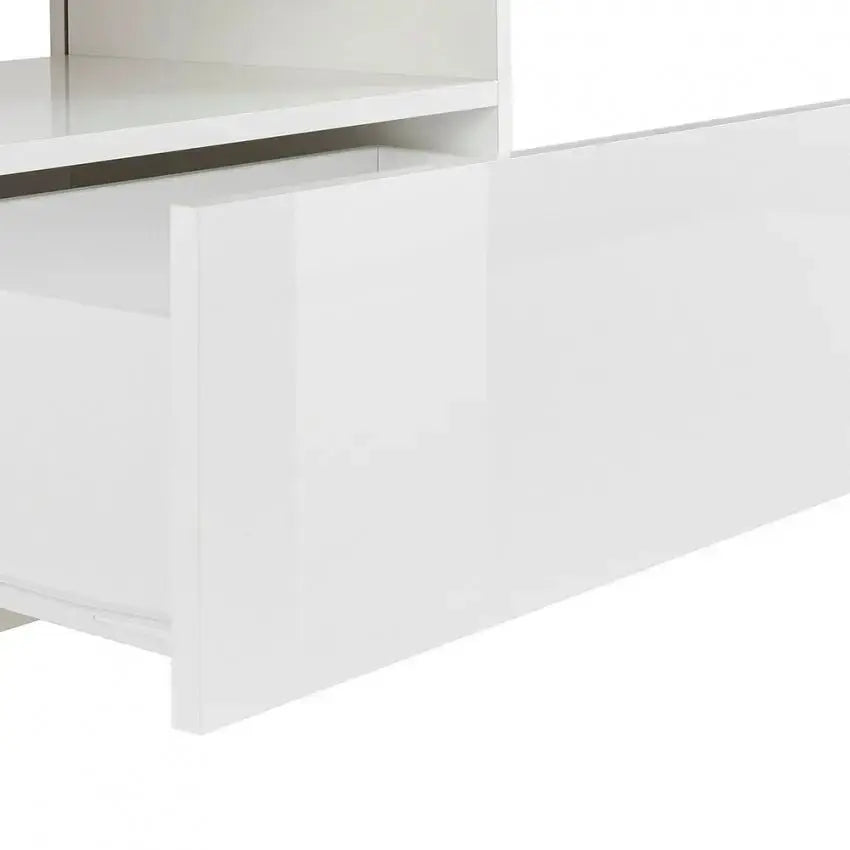 Porta TV Vega moderno con 2 ante battente e 1 cassetto - Bianco lucido Porta tv Italy Web forniture   