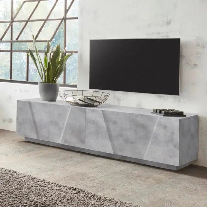Porta TV moderna a 4 ante battenti in cemento PING Porta tv Italy Web forniture   