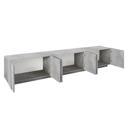 Porta TV PING Moderna con 6 Ante a Battente - Colore Cemento Porta tv Italy Web forniture   